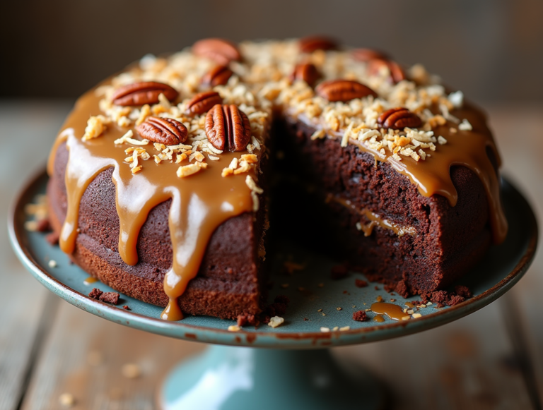 German Chocolate Poke Cake