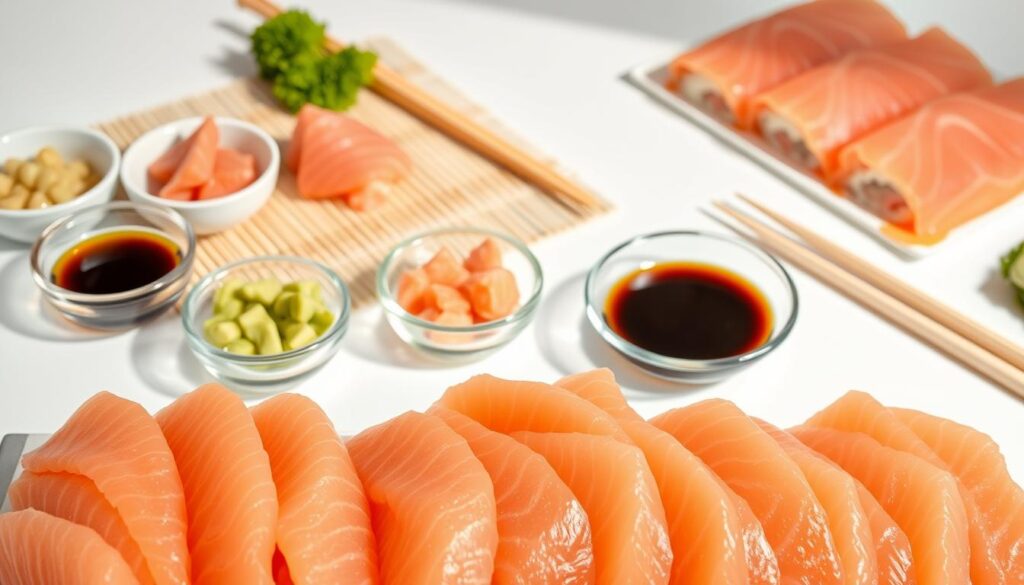 Salmon Sushi Accompaniments Salmon Sushi Accompaniments
